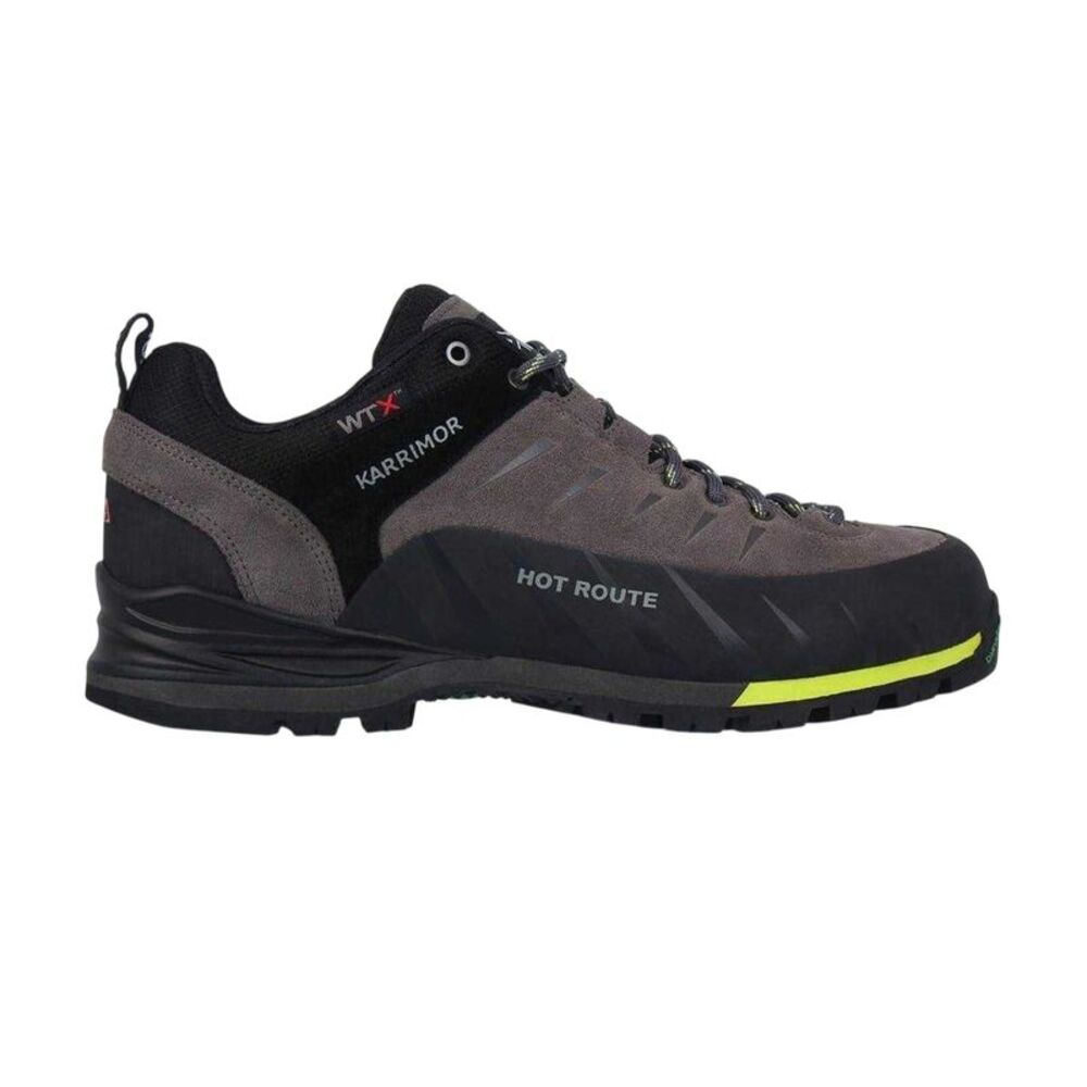 Karrimor Mens Hot Route Suede Walking Shoes / Charcoal/Lime